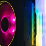 a close up of a colorful computer case