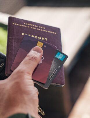 person holding black and brown book
