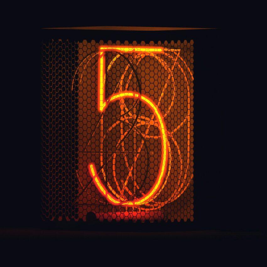 lighted number 5